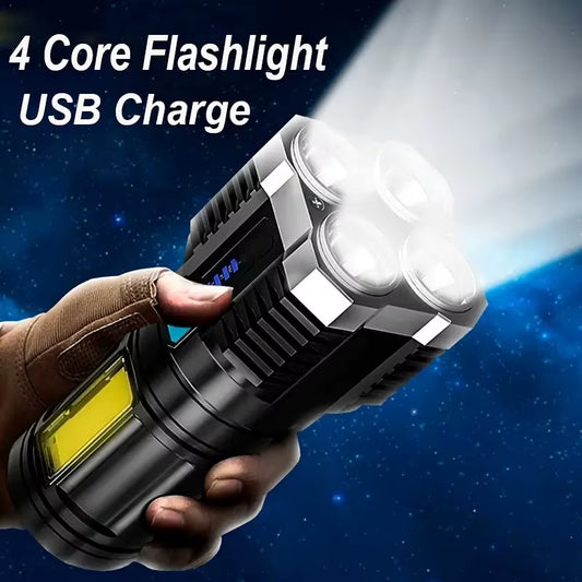 High Power LED Flashlight with 4 Lamp Beads