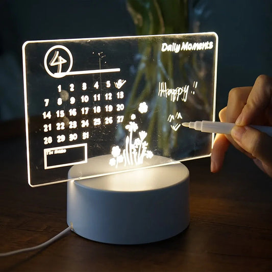 Creative LED Rewritable Note Board Night Light