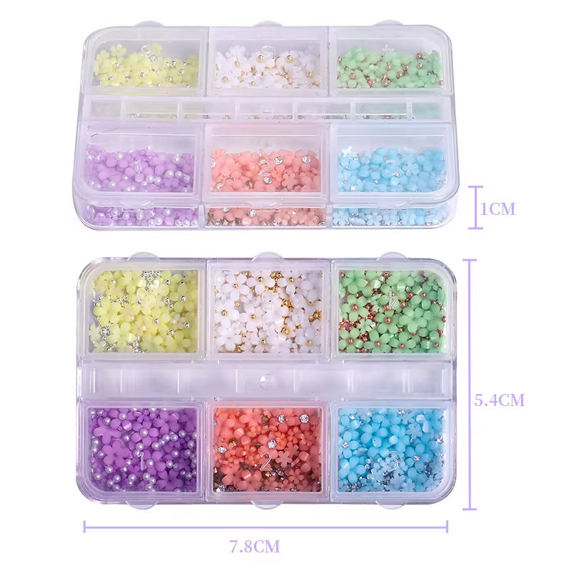 3D Resin Five-Petal Flowers Nail Art Decoration