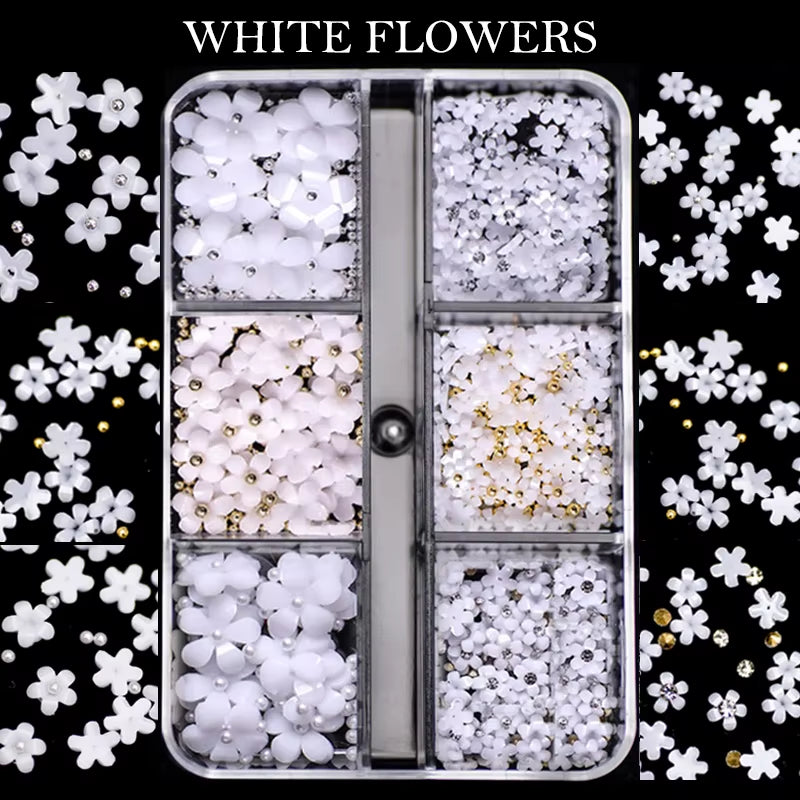 3D Resin Five-Petal Flowers Nail Art Decoration