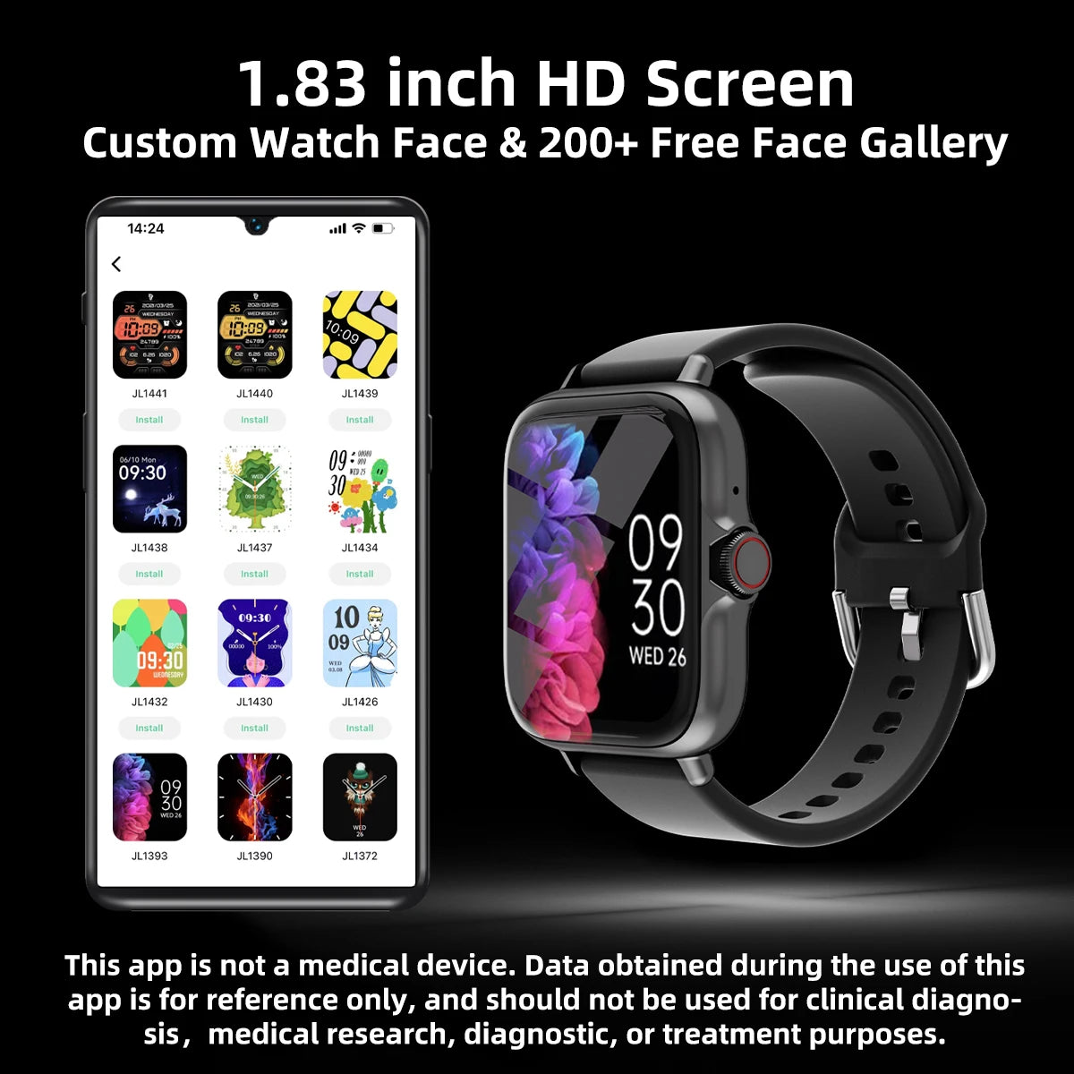 Universal 1.83 inch HD Screen Smart Watch