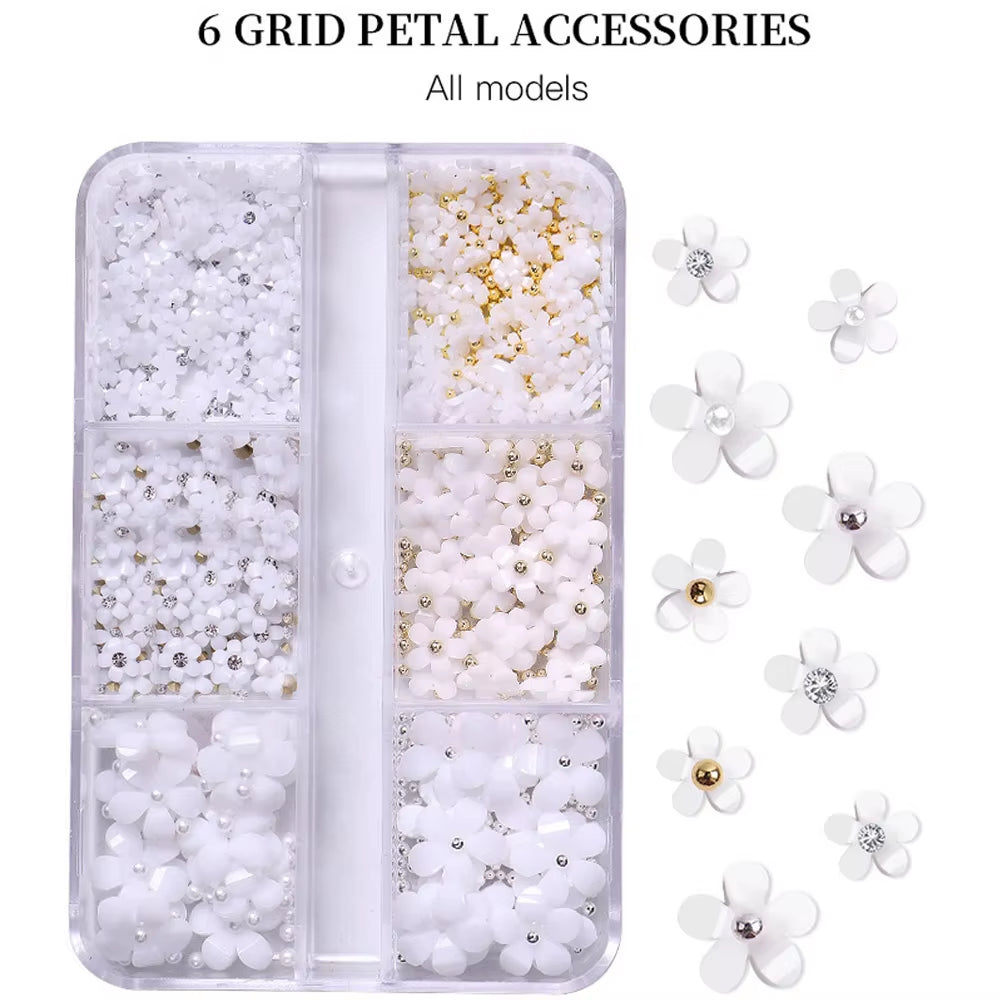 3D Resin Five-Petal Flowers Nail Art Decoration
