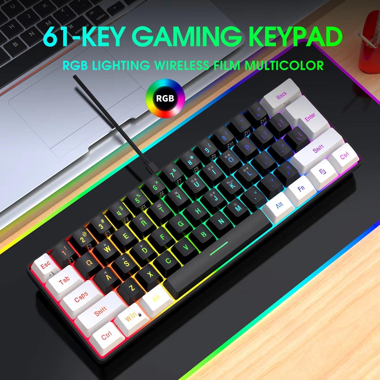 61-key wired keyboard and mouse set