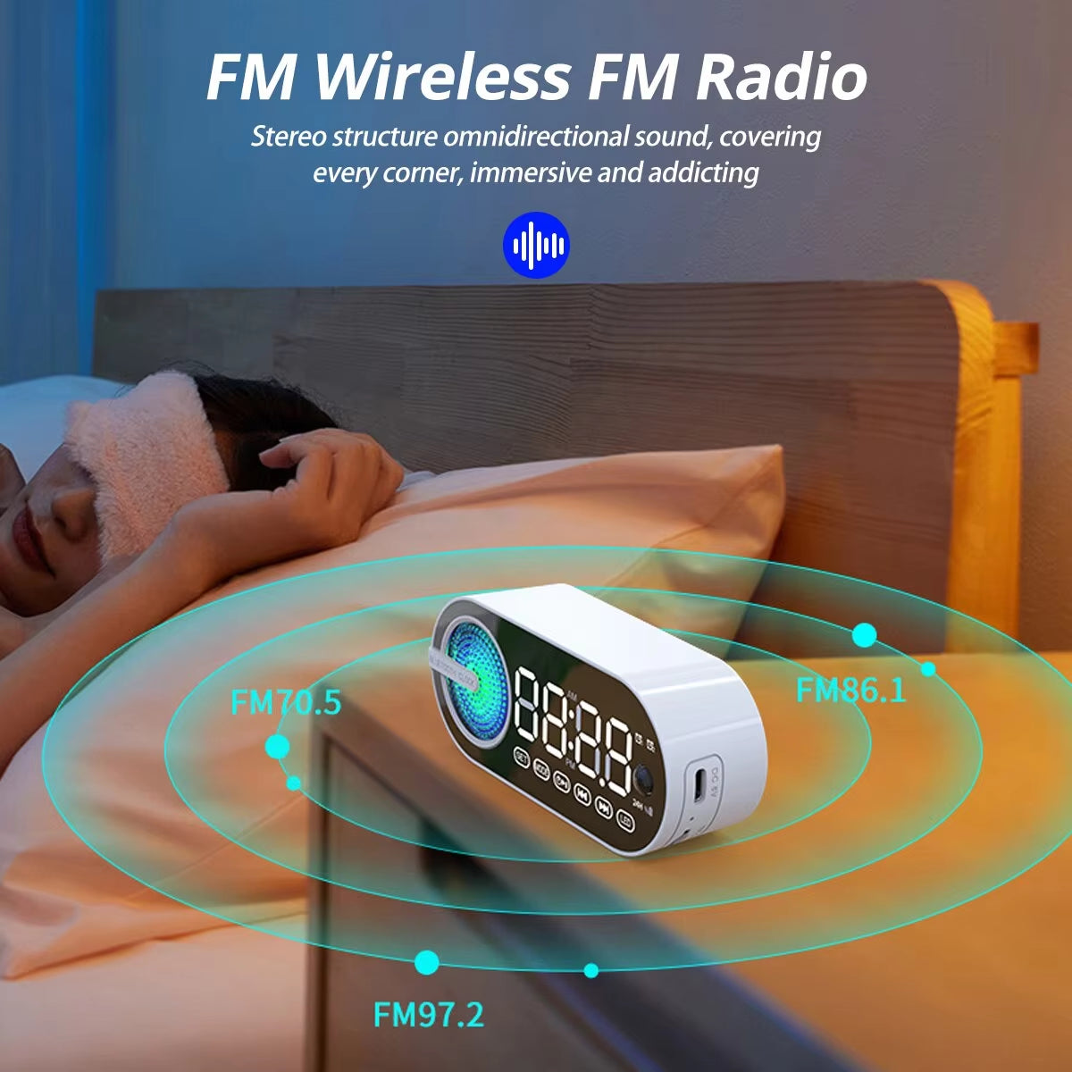 Quiet Wireless Bluetooth Speaker Alarm Clock