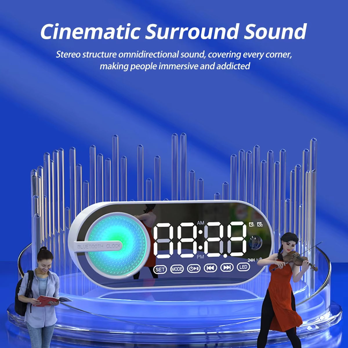 Quiet Wireless Bluetooth Speaker Alarm Clock