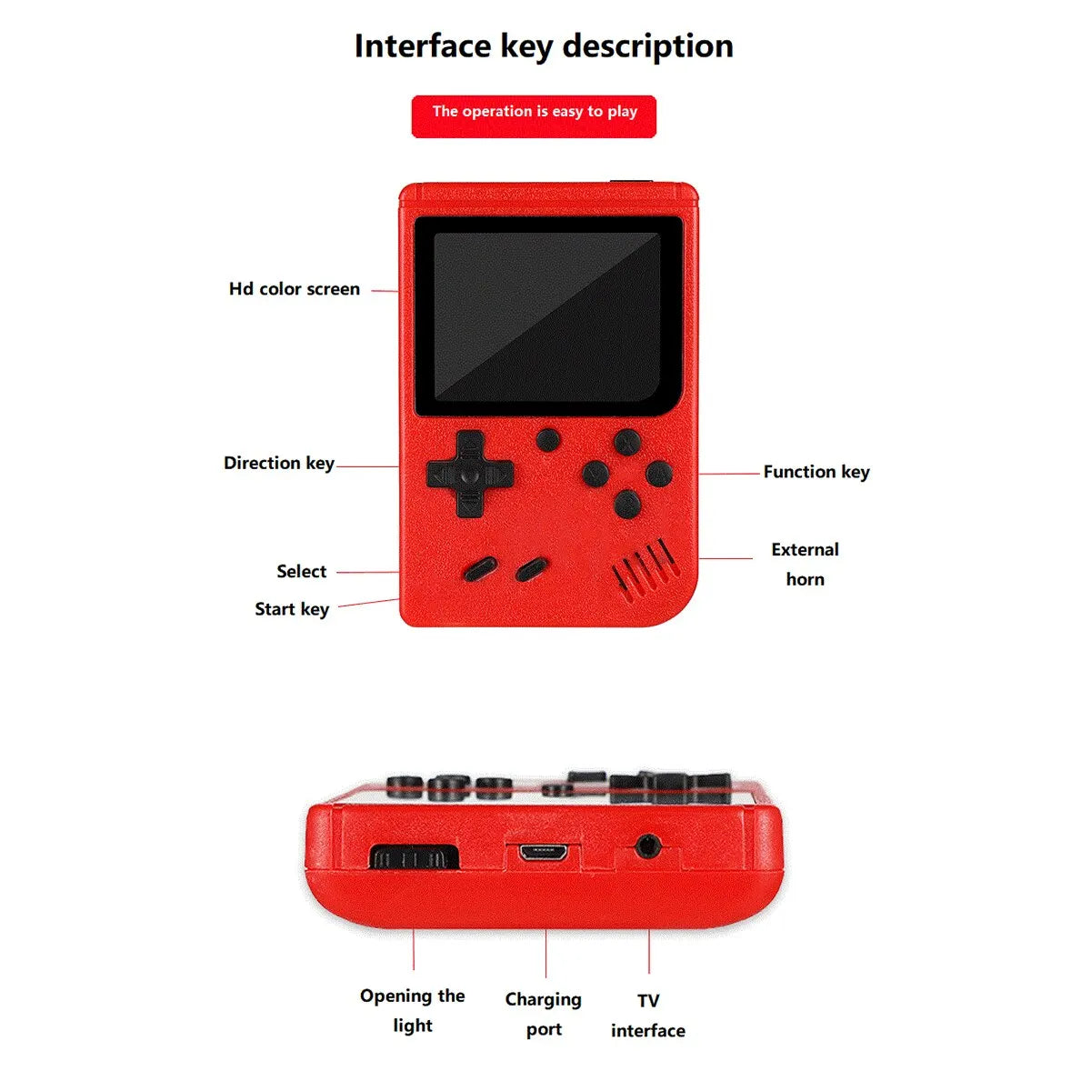 Classic Handheld Game Console with TV Connectivity
