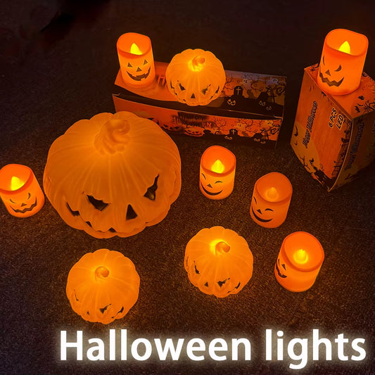 Halloween Pumpkin Candle Light Skull Ghost Face Lanterns