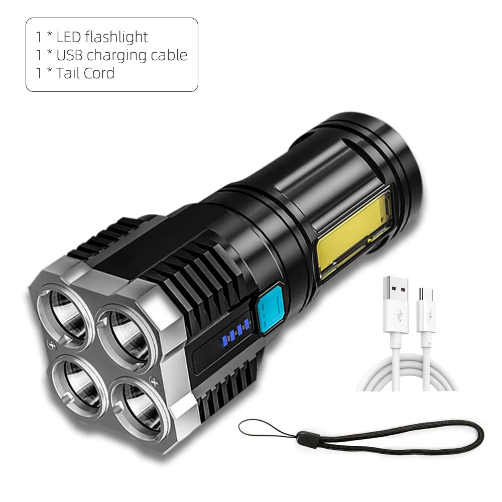High Power LED Flashlight with 4 Lamp Beads