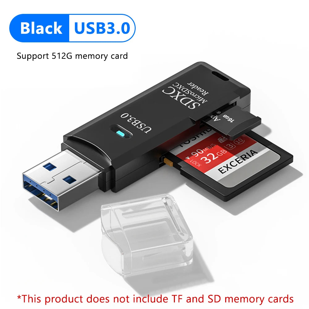 2-in-1 USB 3.0 Card Reader – Micro SD & TF Memory Card Adapter