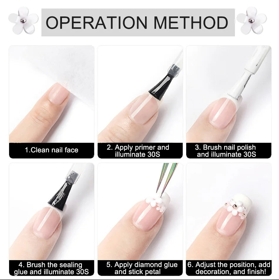 3D Resin Five-Petal Flowers Nail Art Decoration