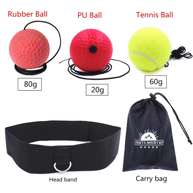 Boxing Reflex 3 Difficulty Level Balls with Adjustable Headband