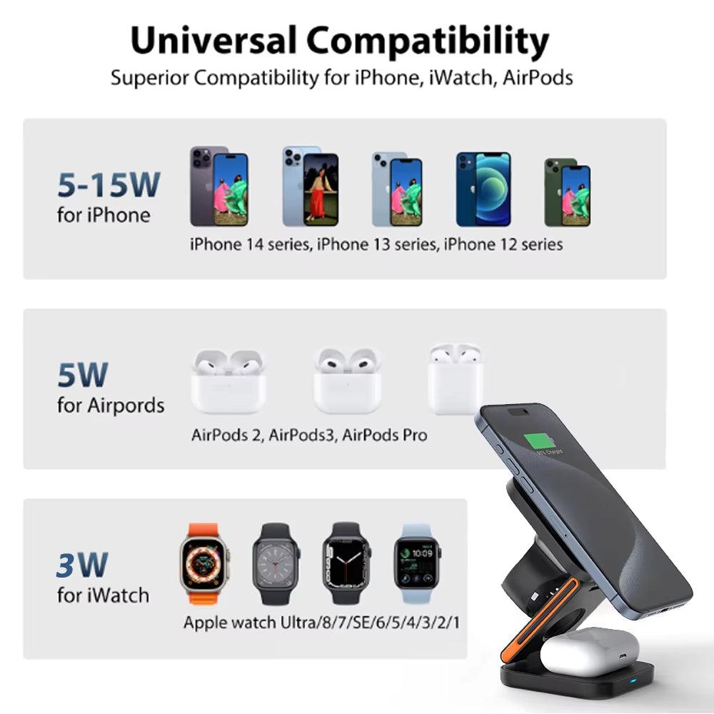 30W 3 in 1 Wireless Charging Station