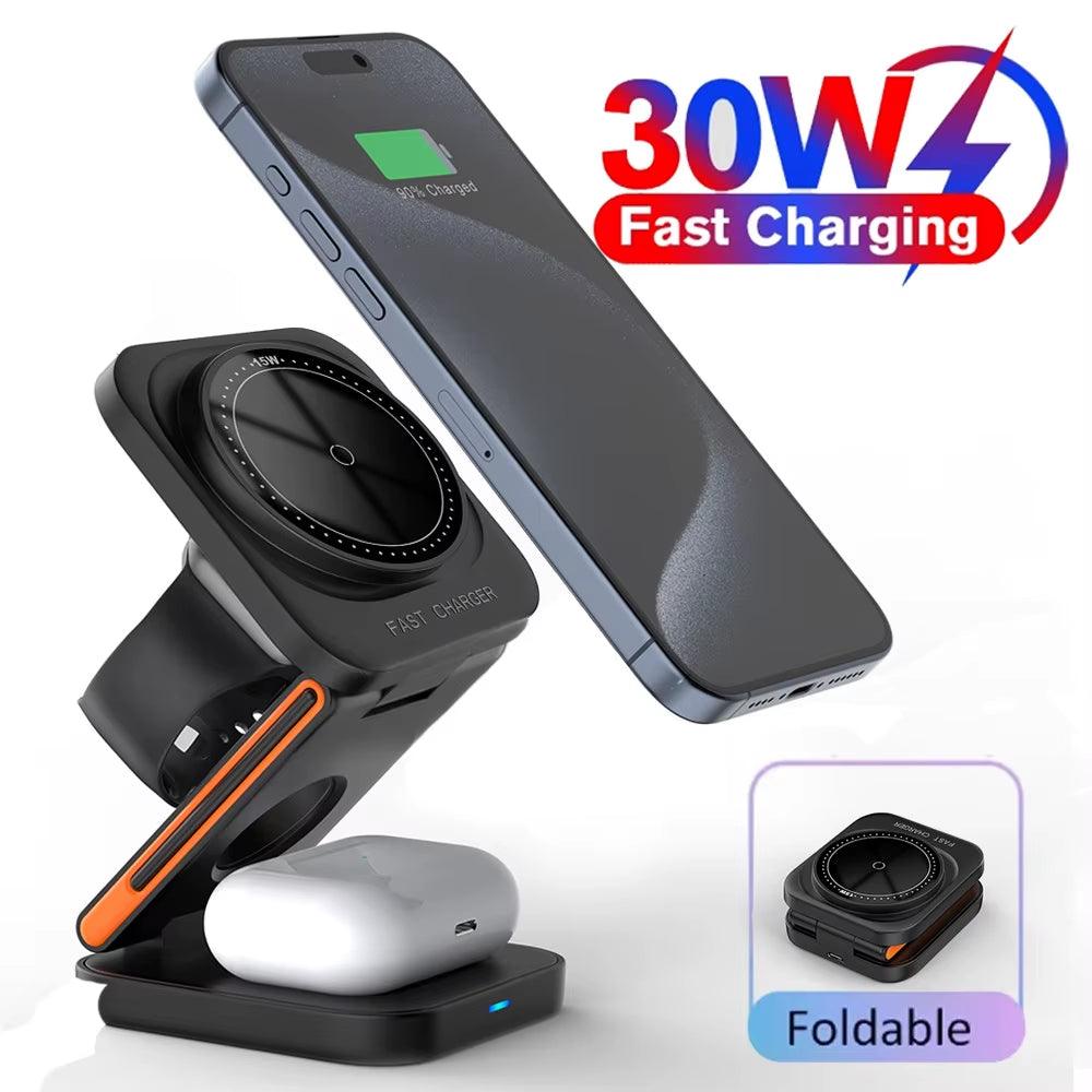 30W 3 in 1 Wireless Charging Station