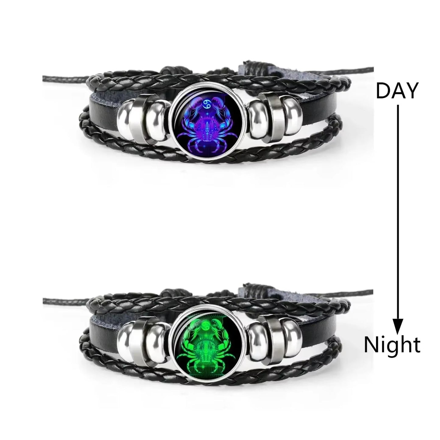 Zodiac Sign Charm Luminous Bracelets