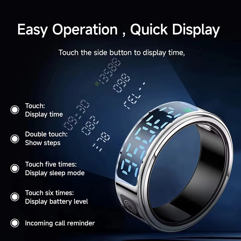 Unisex Smart Ring with Display Screen