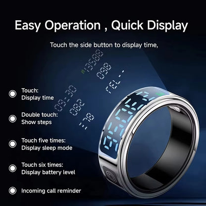 Unisex Smart Ring with Display Screen