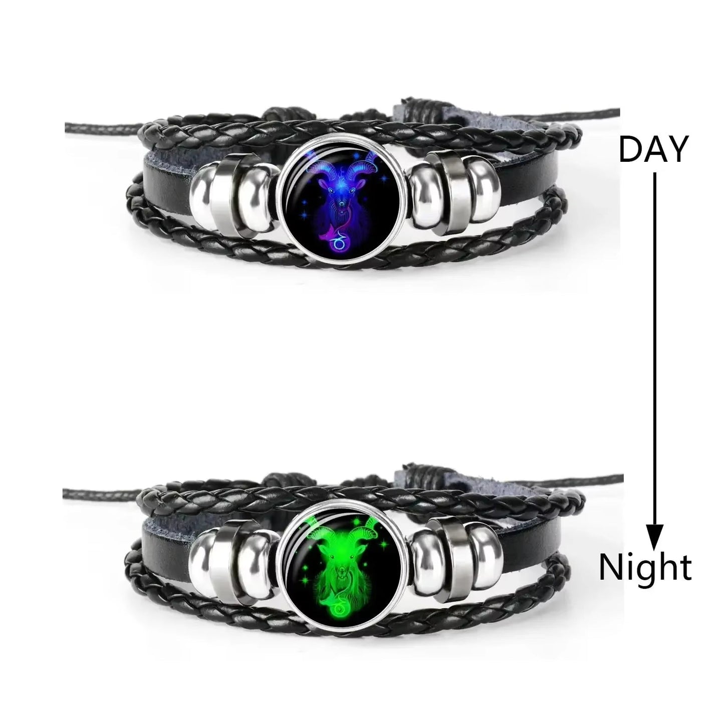 Zodiac Sign Charm Luminous Bracelets