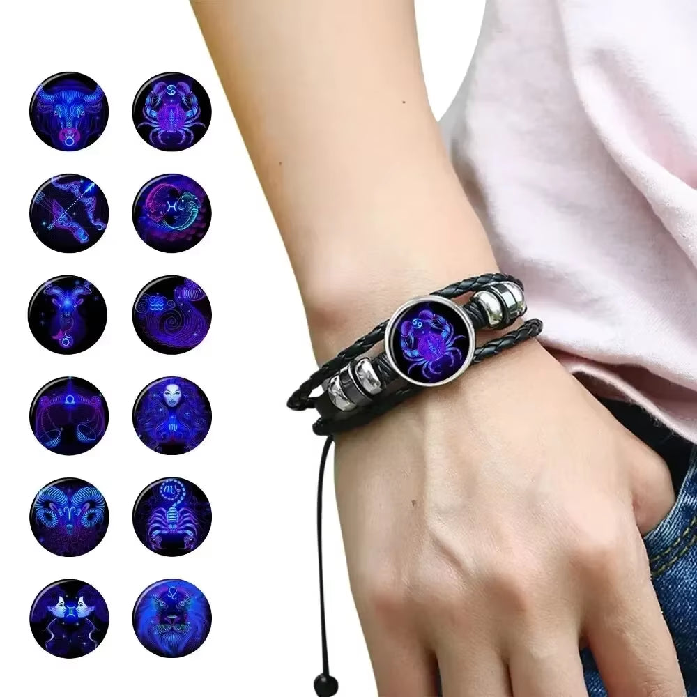 Zodiac Sign Charm Luminous Bracelets