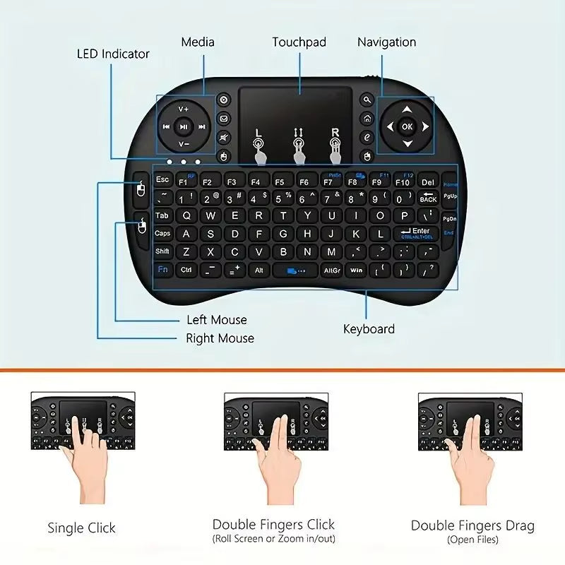 I8 2.4G Mini Wireless Touchpad Keyboard