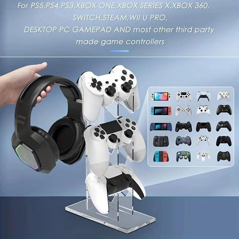 Universal 3-Layer Controller Stand and Headphone Holder