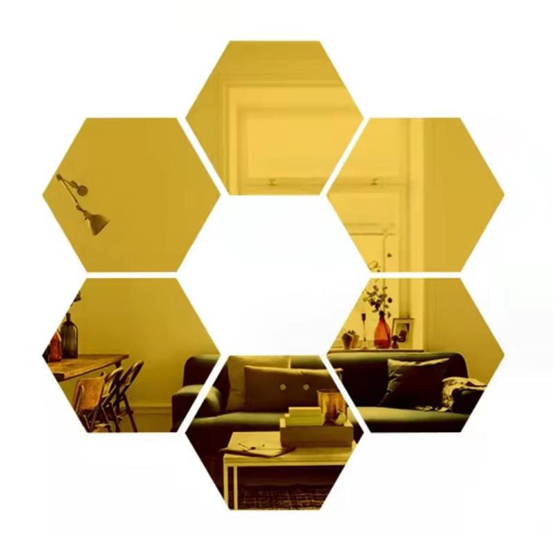 3D Hexagon Mirror Wall Sticker