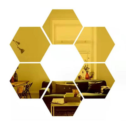 3D Hexagon Mirror Wall Sticker