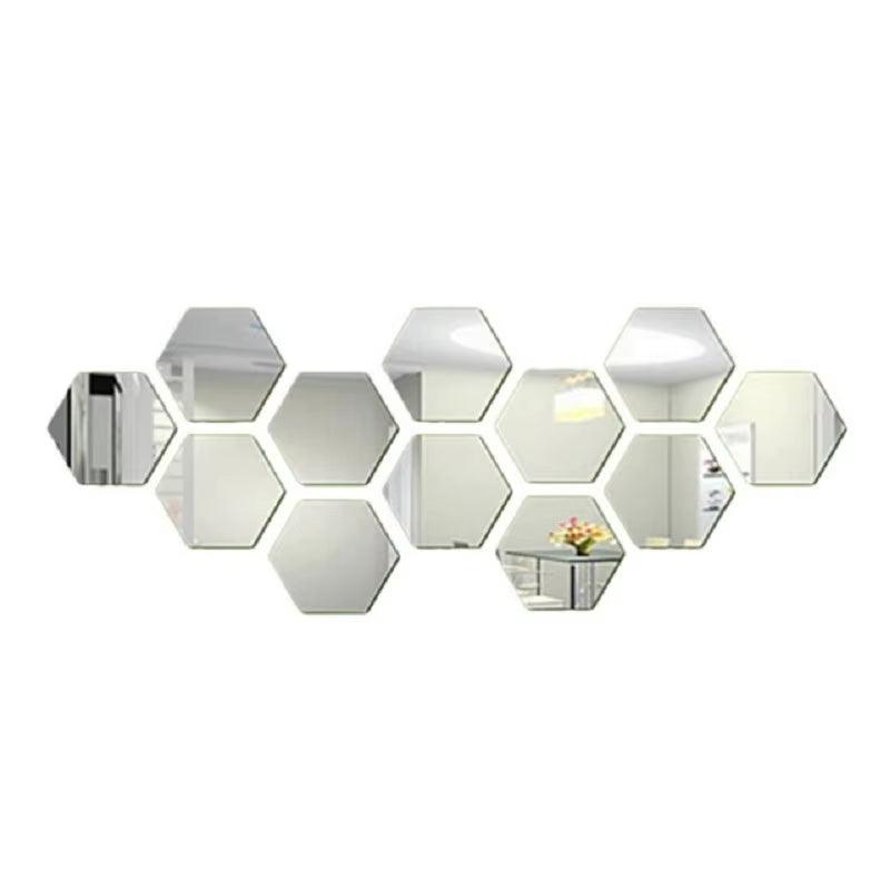 3D Hexagon Mirror Wall Sticker