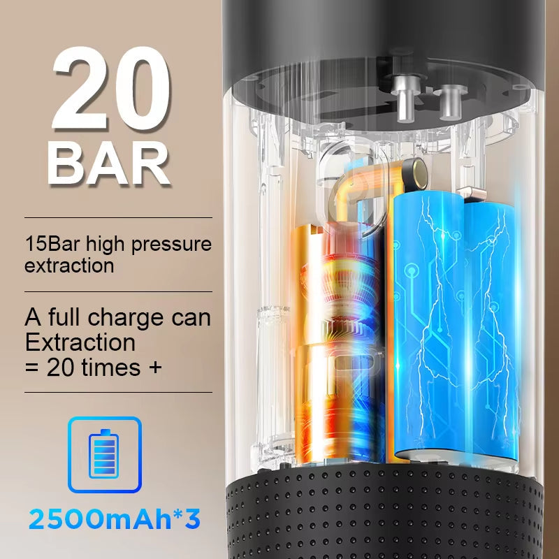 Wireless Electric Portable 3-in-1 Espresso Coffee Machine