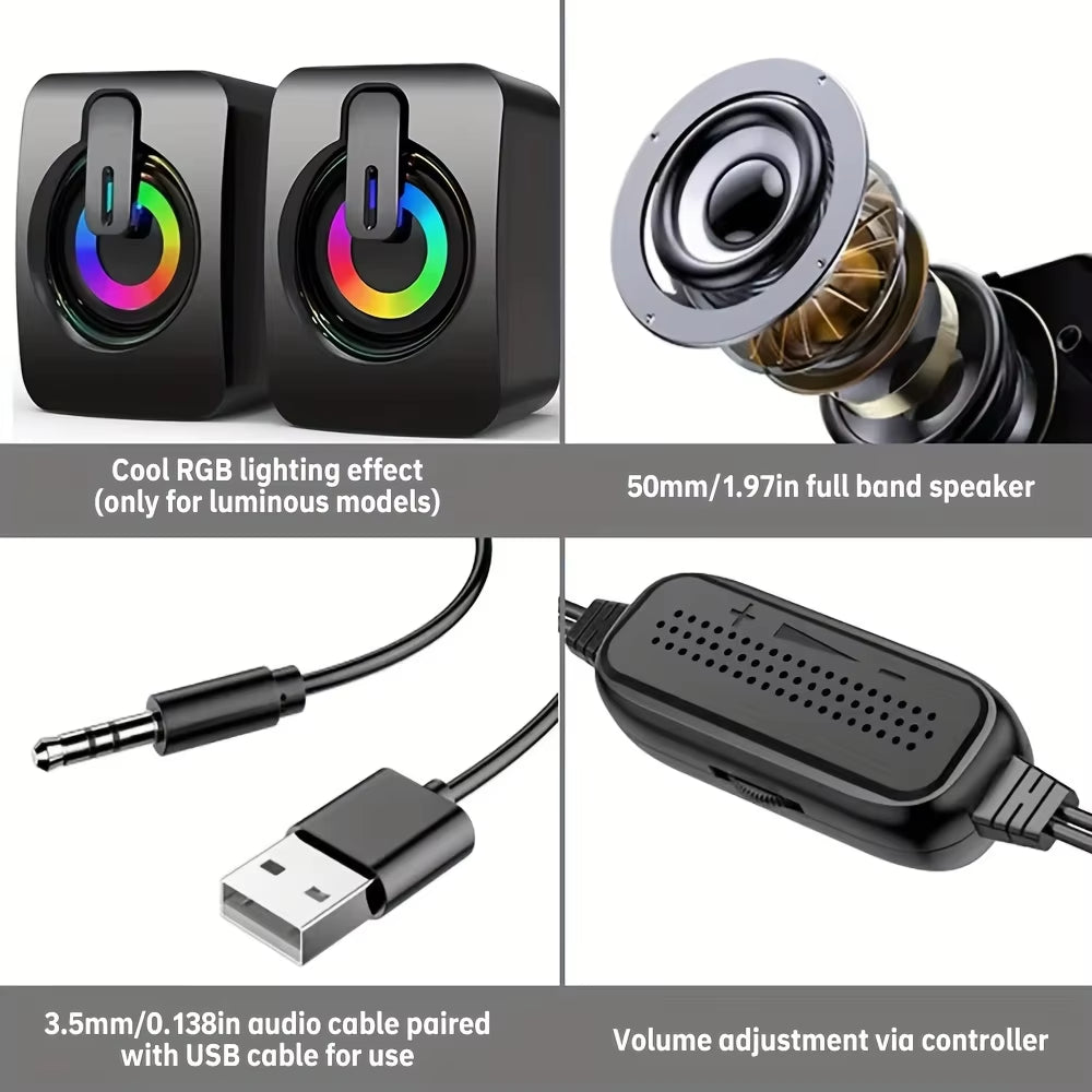 Computer Speakers PC Sound Box with LED Light