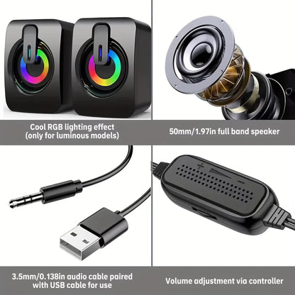 Computer Speakers PC Sound Box with LED Light