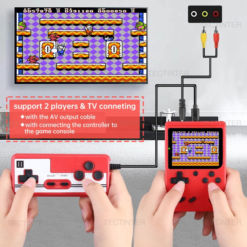 Portable Retro Mini Game Console – 500 Built-in 8-Bit Games, Handheld & TV Output