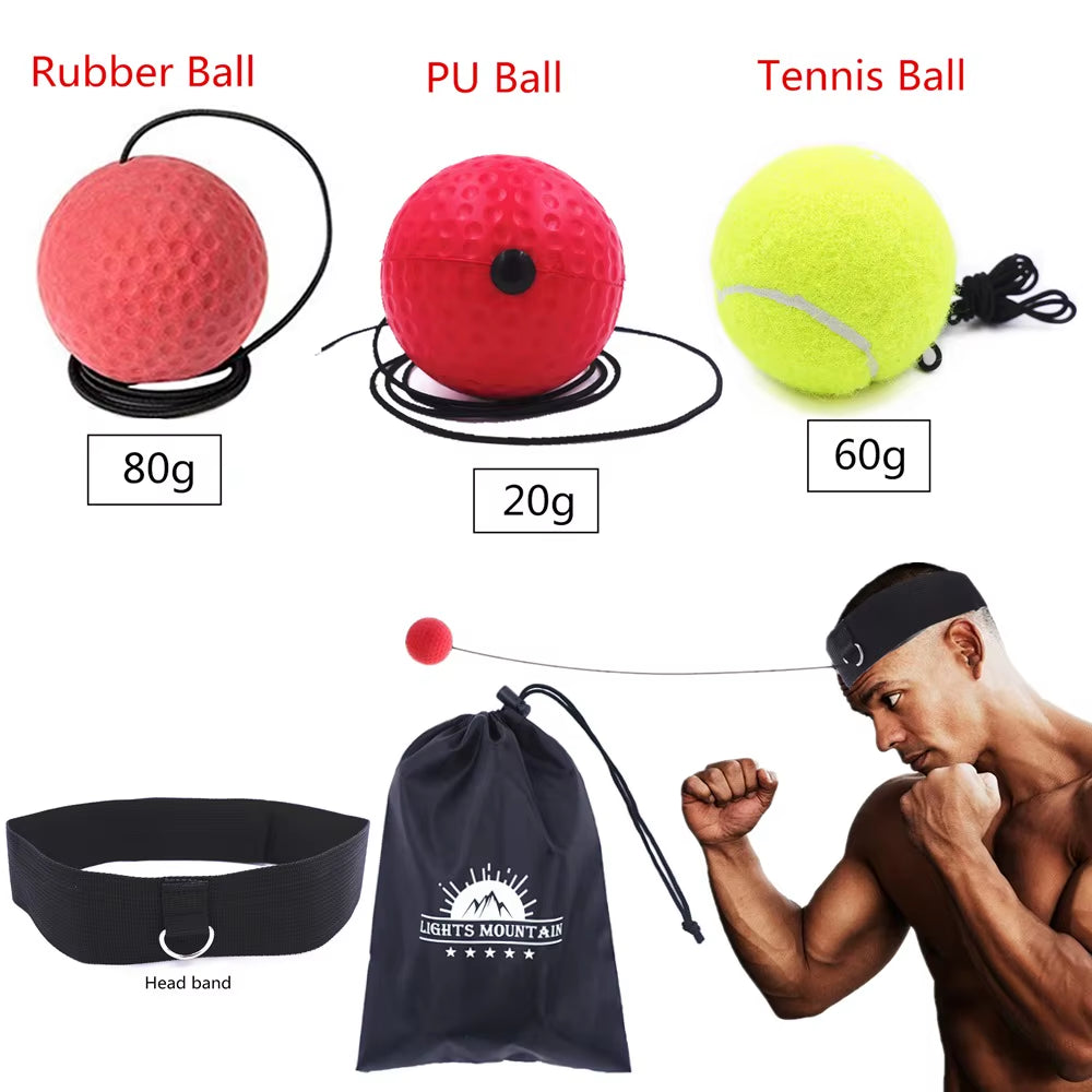 Boxing Reflex 3 Difficulty Level Balls with Adjustable Headband