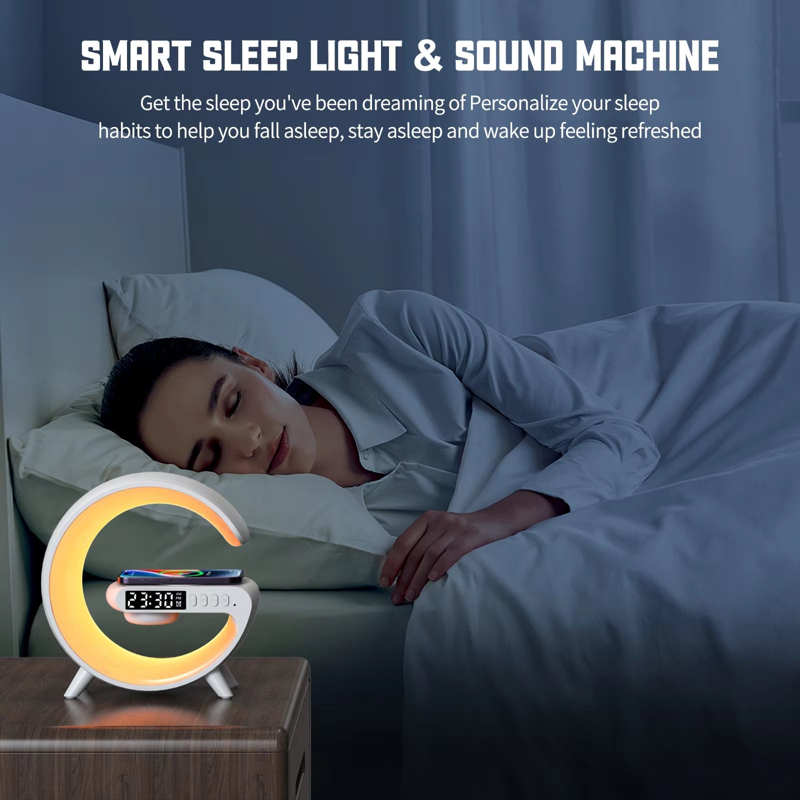 LED Smart Wake up Light/RGB Night Light with Wireless Speaker