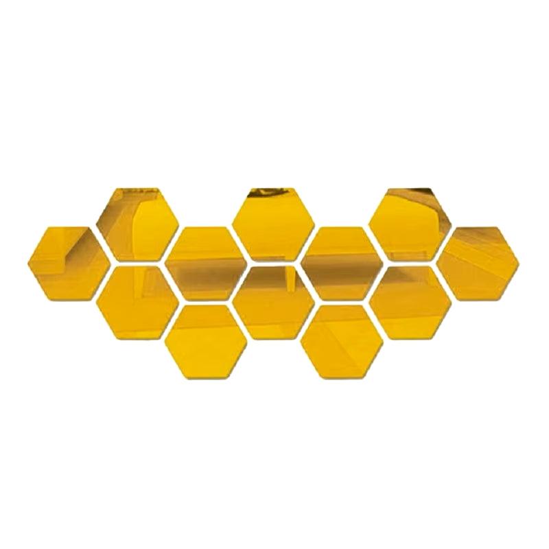 3D Hexagon Mirror Wall Sticker