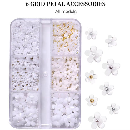 3D Resin Five-Petal Flowers Nail Art Decoration