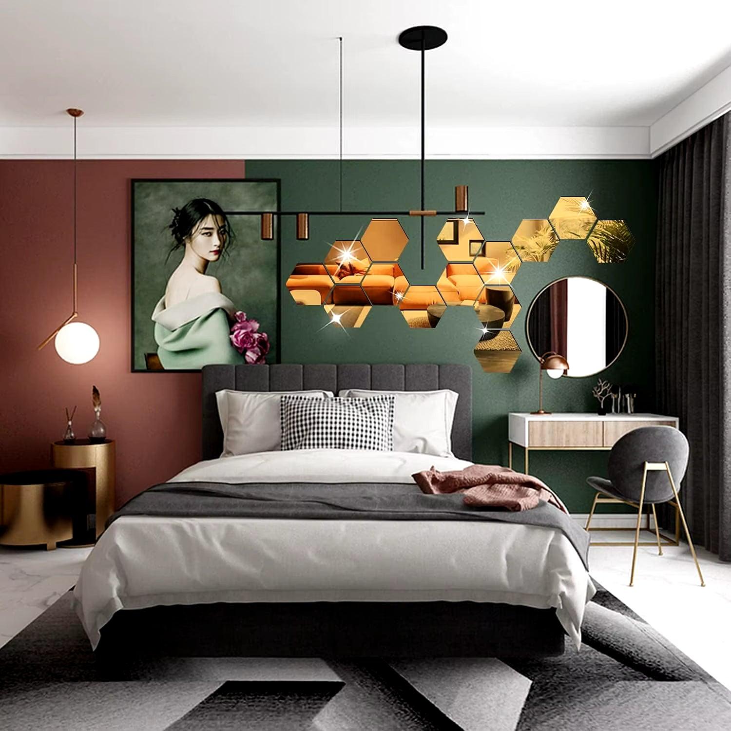 3D Hexagon Mirror Wall Sticker