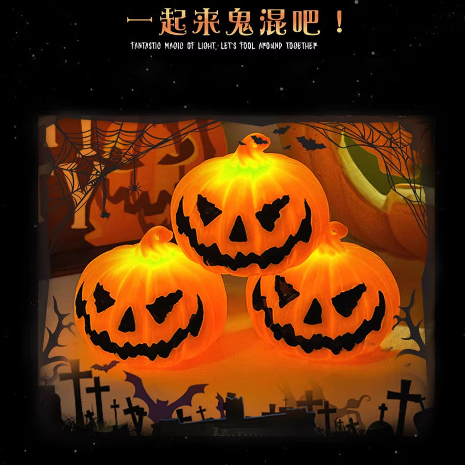Halloween Pumpkin Candle Light Skull Ghost Face Lantern