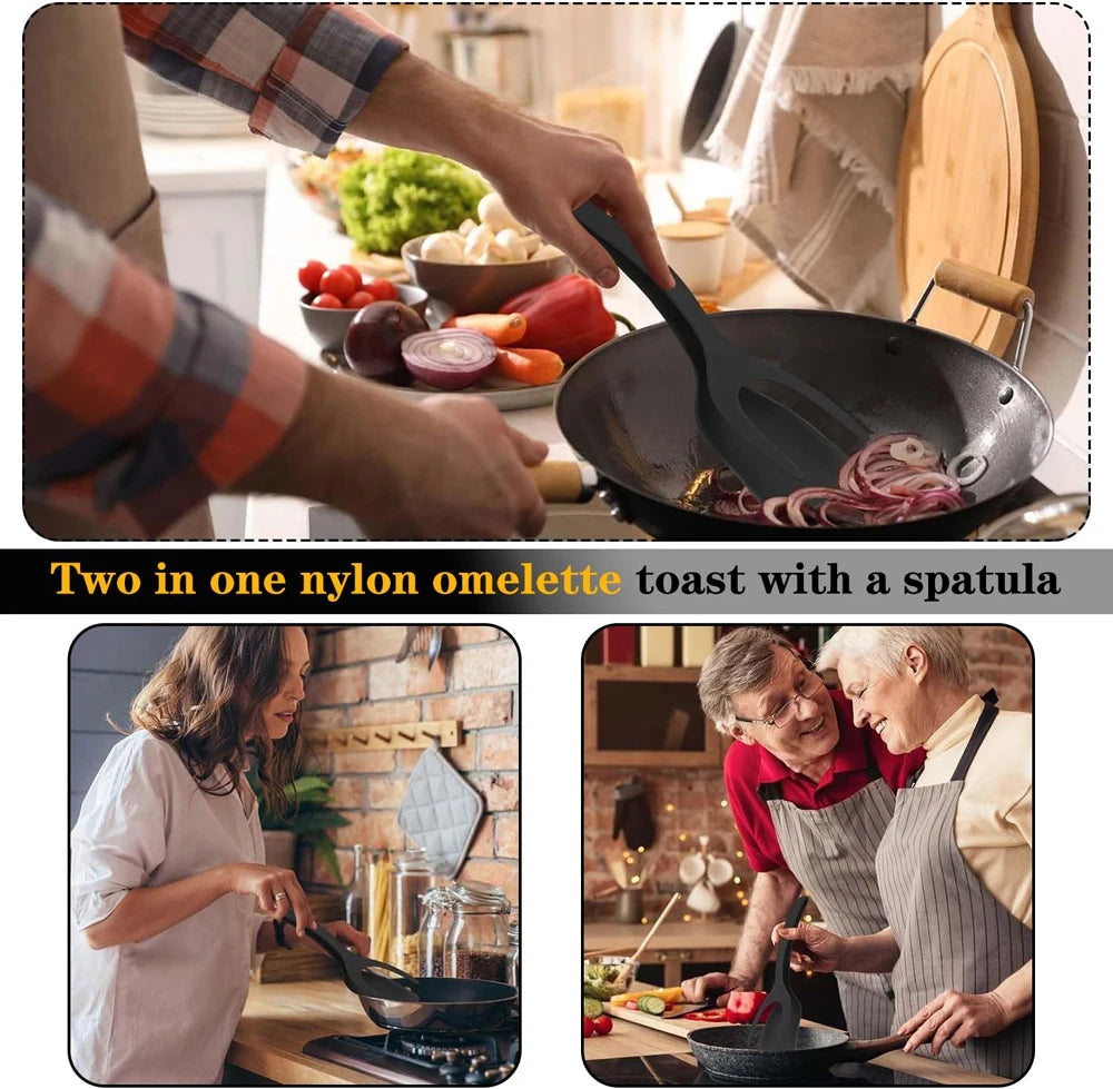 2 in 1 Grip Flip Spatula Tongs