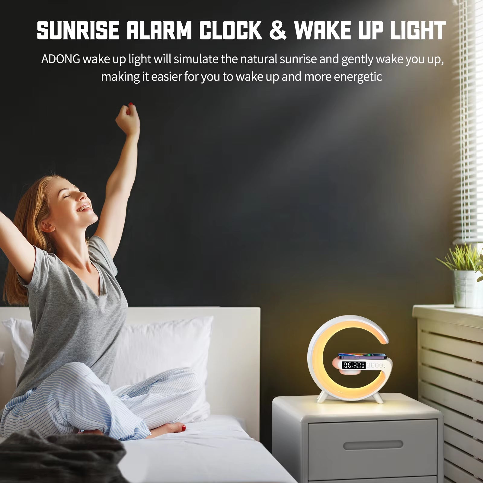 LED Smart Wake up Light/RGB Night Light with Wireless Speaker