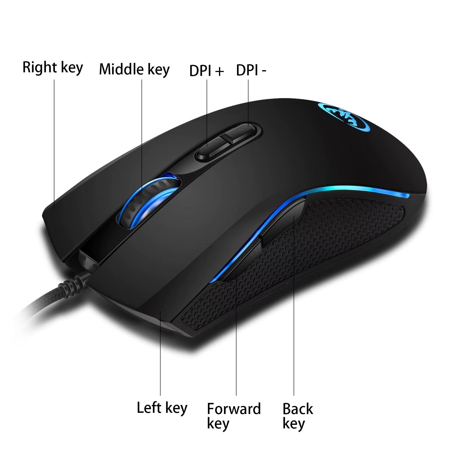 61-key wired keyboard and mouse set