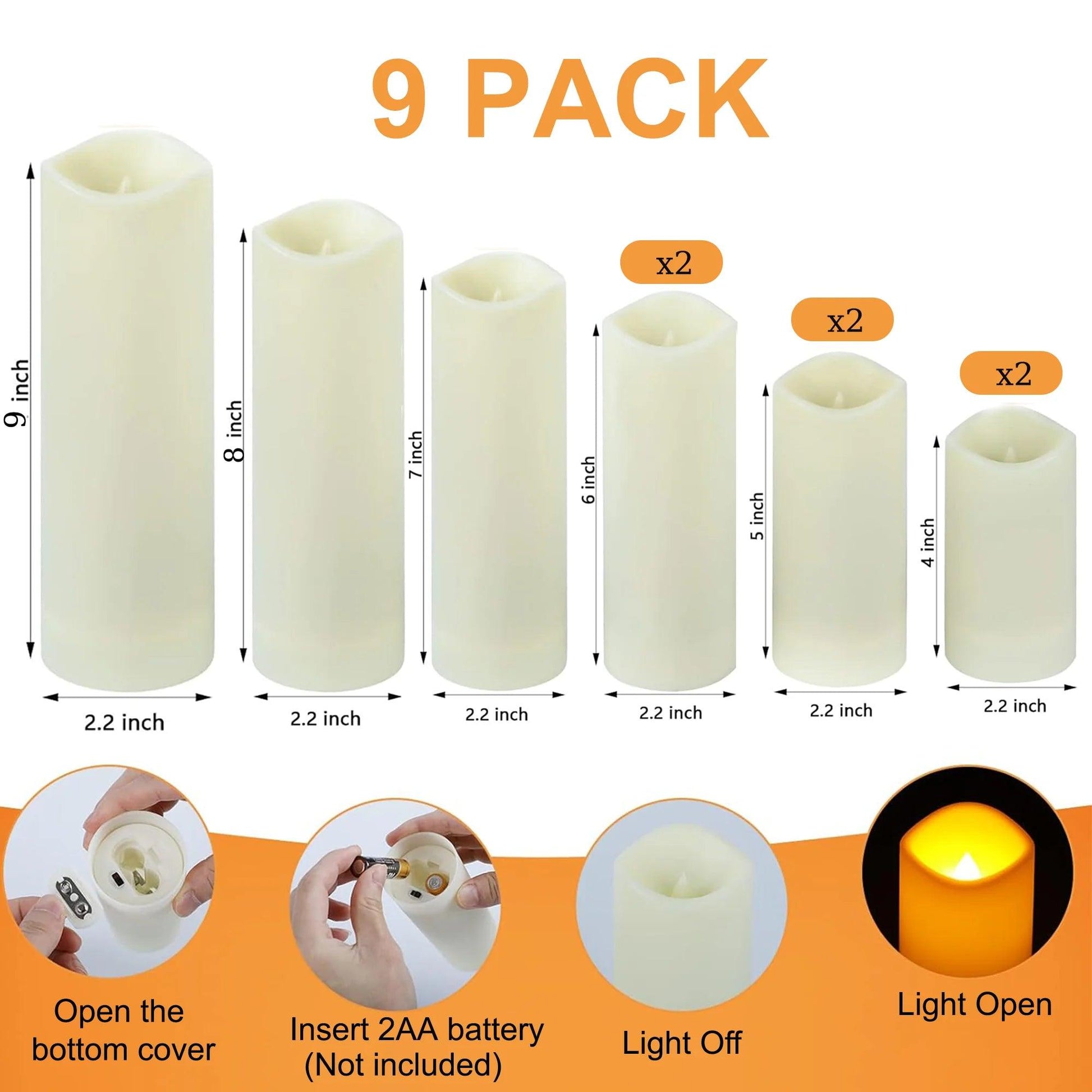 Flameless Pillar LED Candles