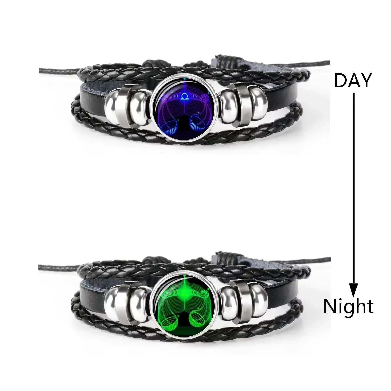 Zodiac Sign Charm Luminous Bracelets