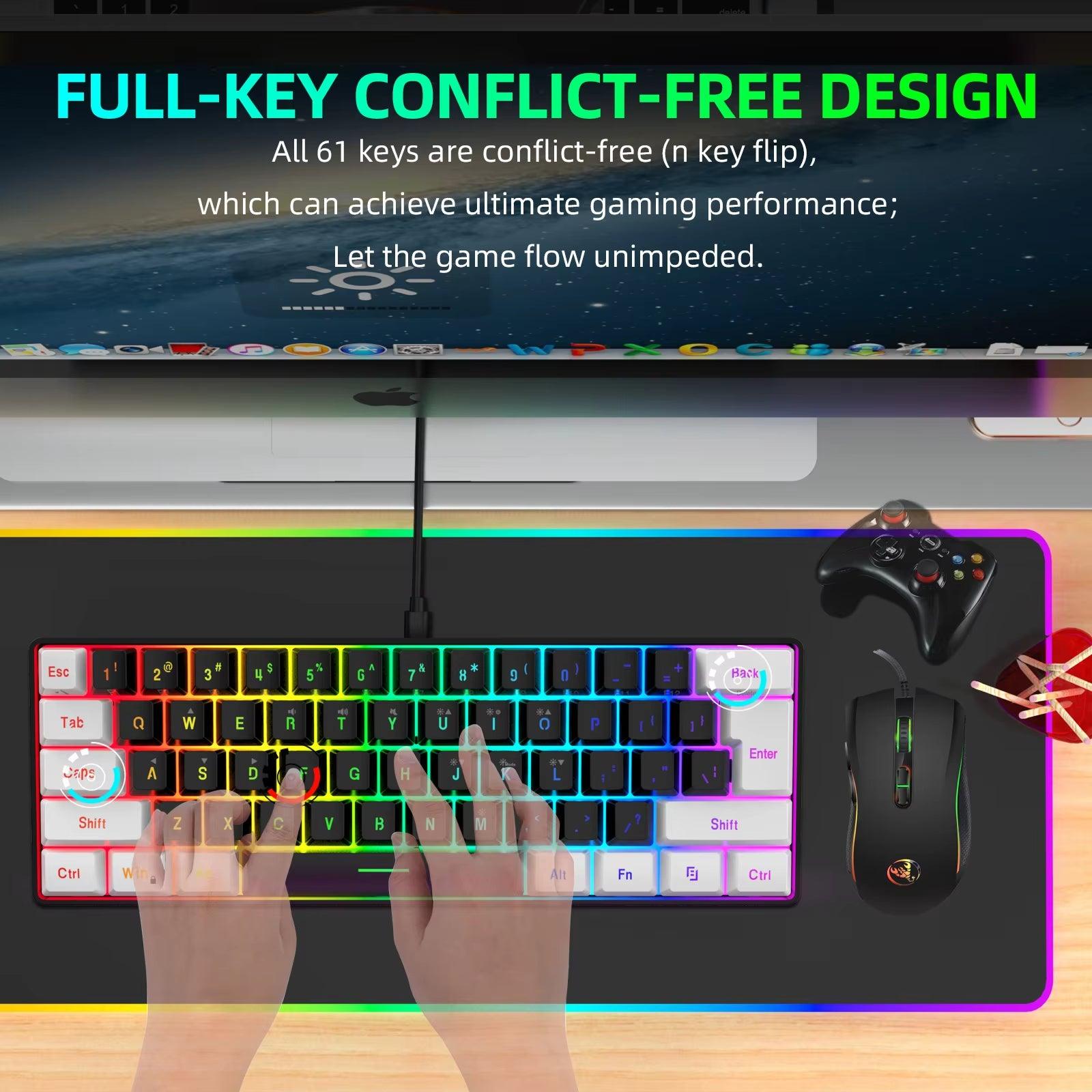 61-key wired keyboard and mouse set