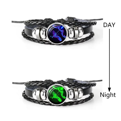 Zodiac Sign Charm Luminous Bracelets
