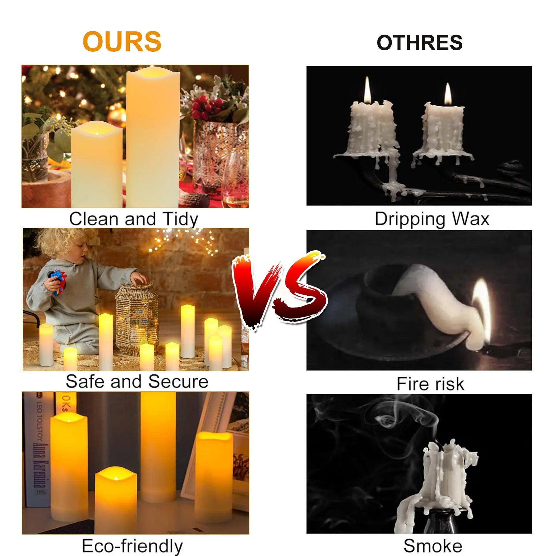 Flameless Pillar LED Candles