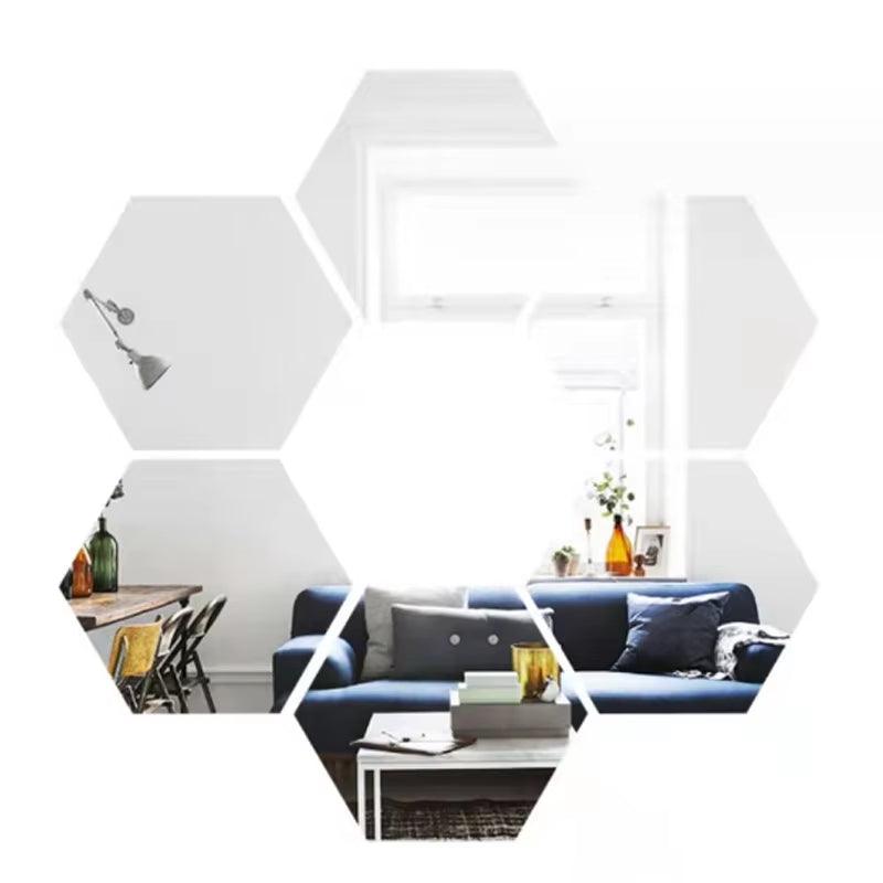 3D Hexagon Mirror Wall Sticker