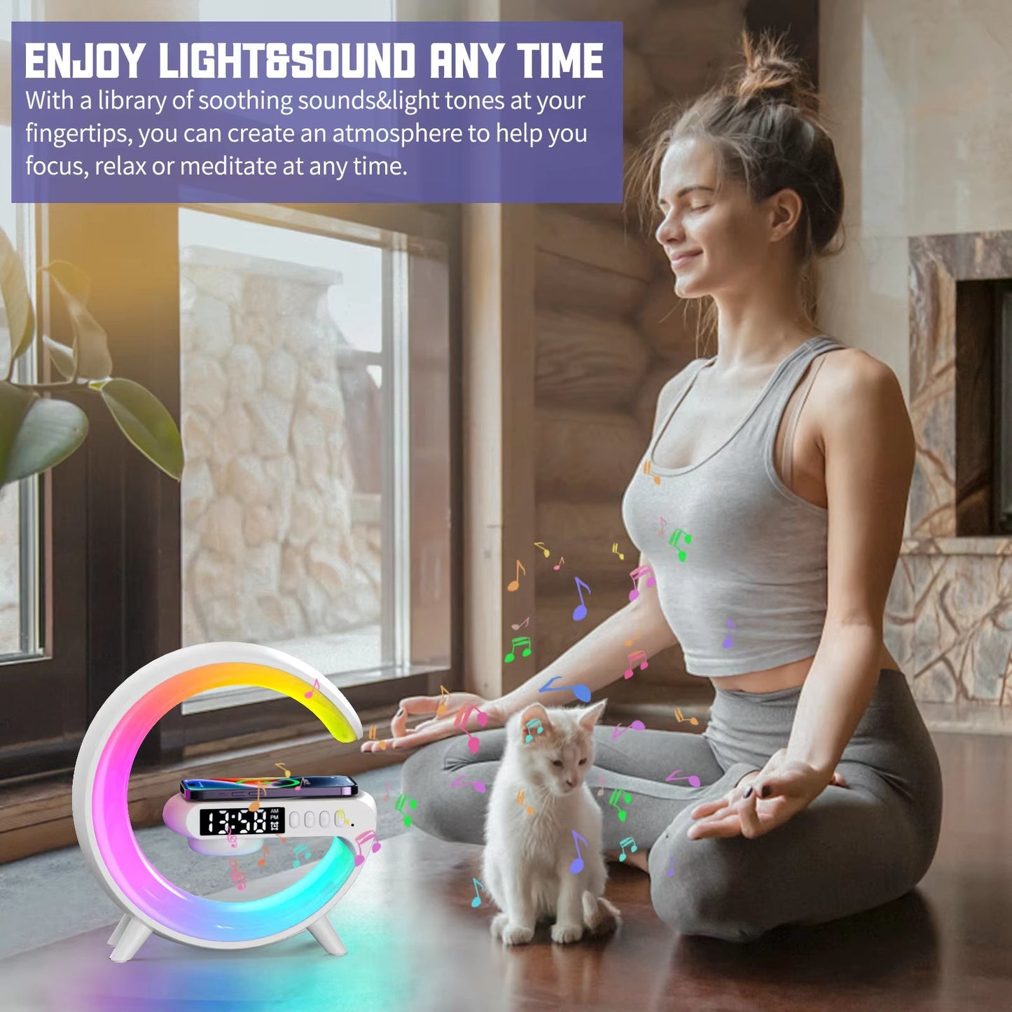 LED Smart Wake up Light/RGB Night Light with Wireless Speaker