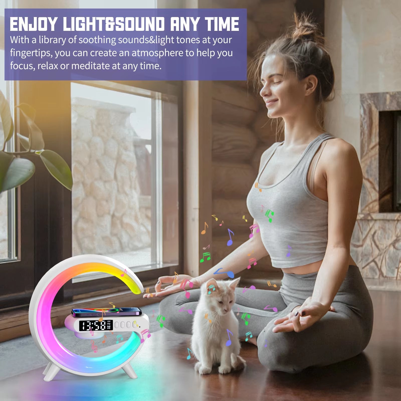 LED Smart Wake up Light/RGB Night Light with Wireless Speaker
