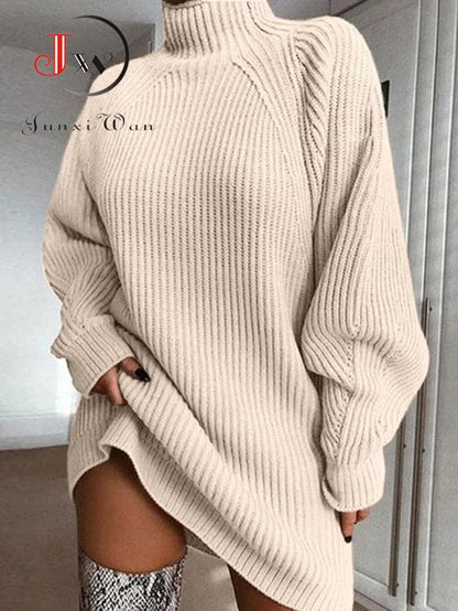 Women Turtleneck Oversized Knitted Dress