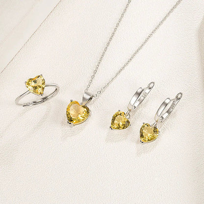 Women Sterling Silver Jewelry Heart Sets
